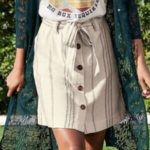 Maurices Stripe Linen Utility Skirt - Size 6